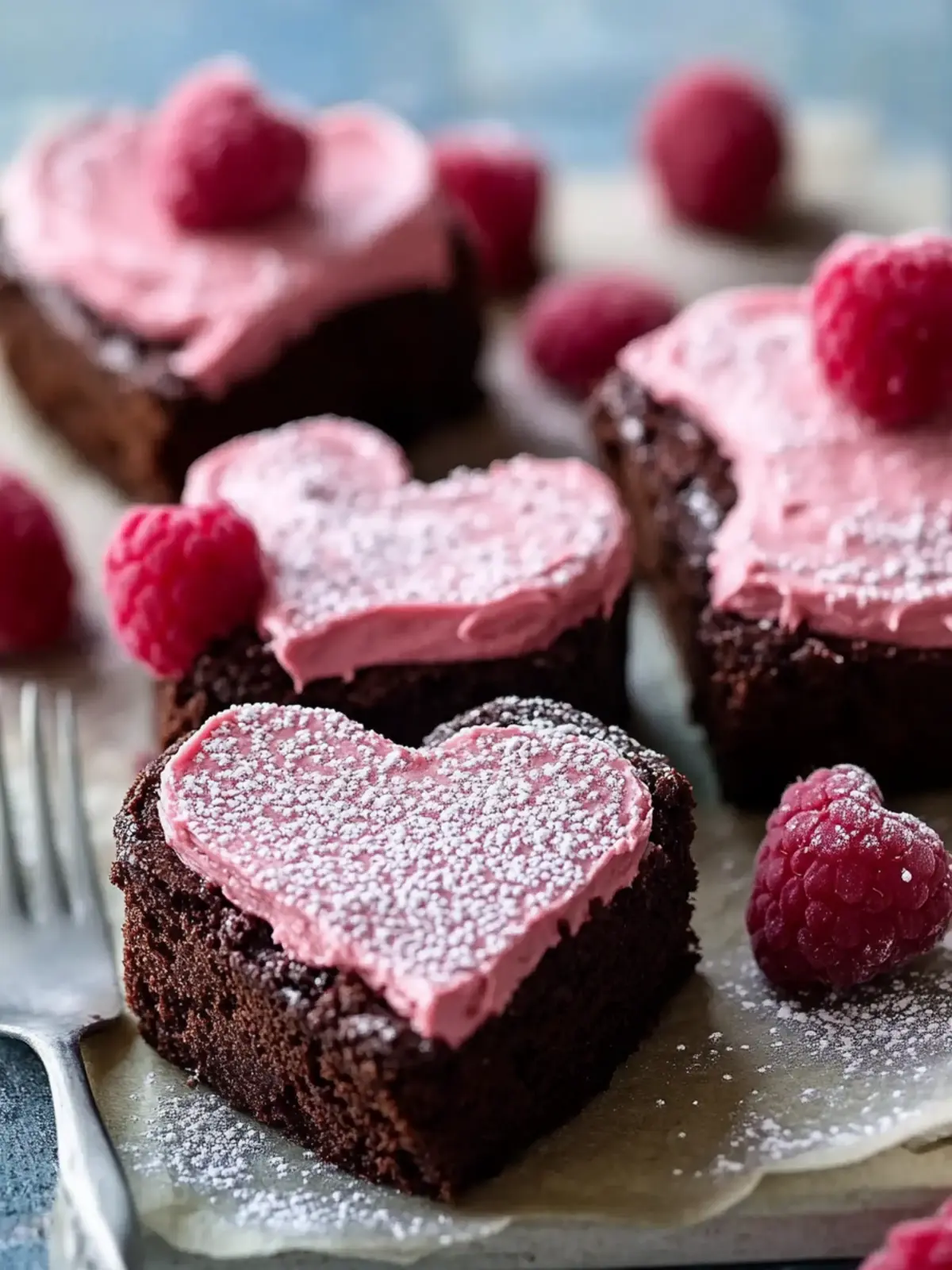 Heart-Shaped Brownies with Dreamy Raspberry Buttercream Bliss 2 Heart-Shaped Brownies with Dreamy Raspberry Buttercream Delight