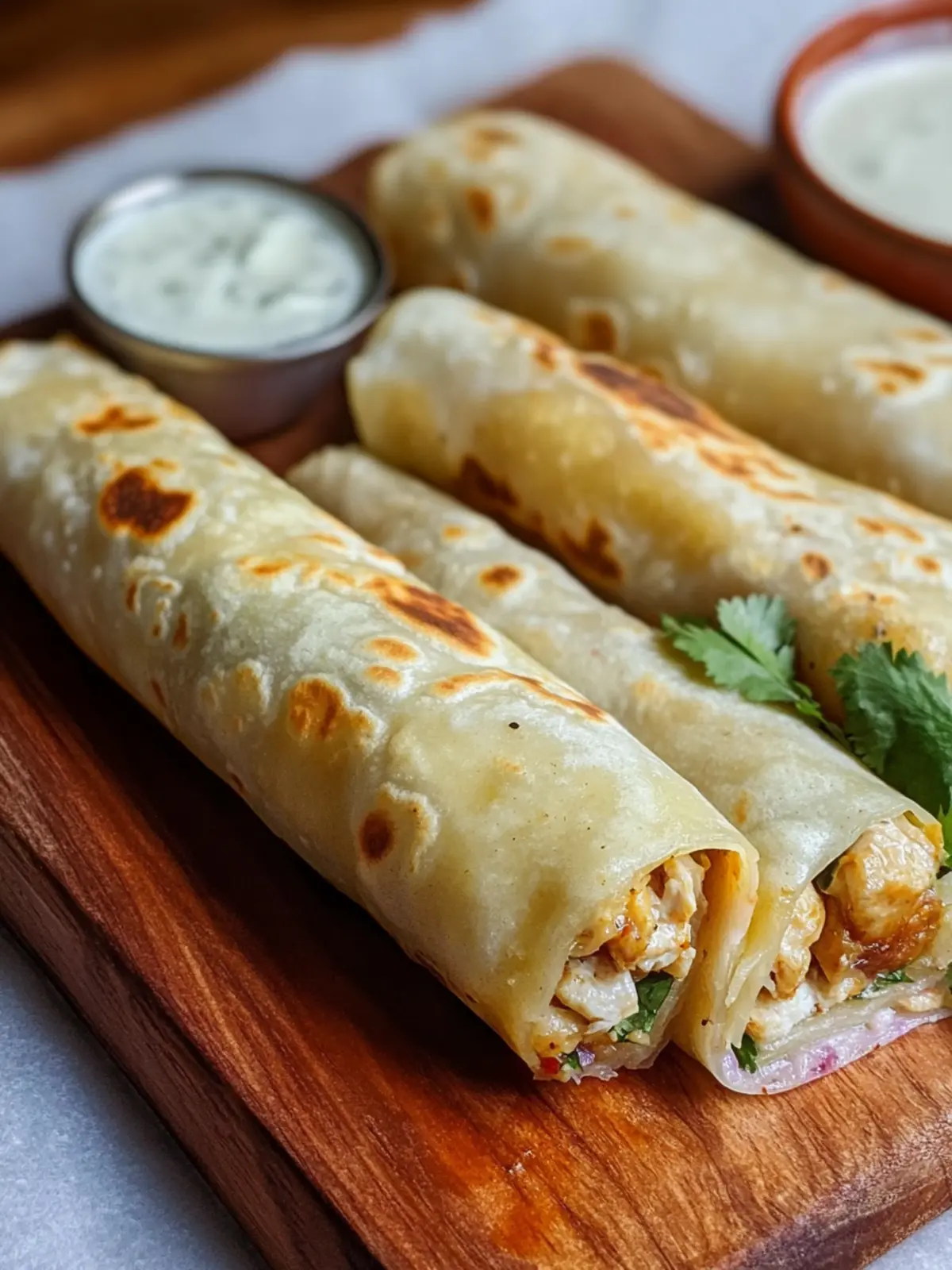 Savory Chicken Paratha Roll with Garlic Sauce in 30 Minutes 2 Chicken Paratha Roll With Garlic Sauce