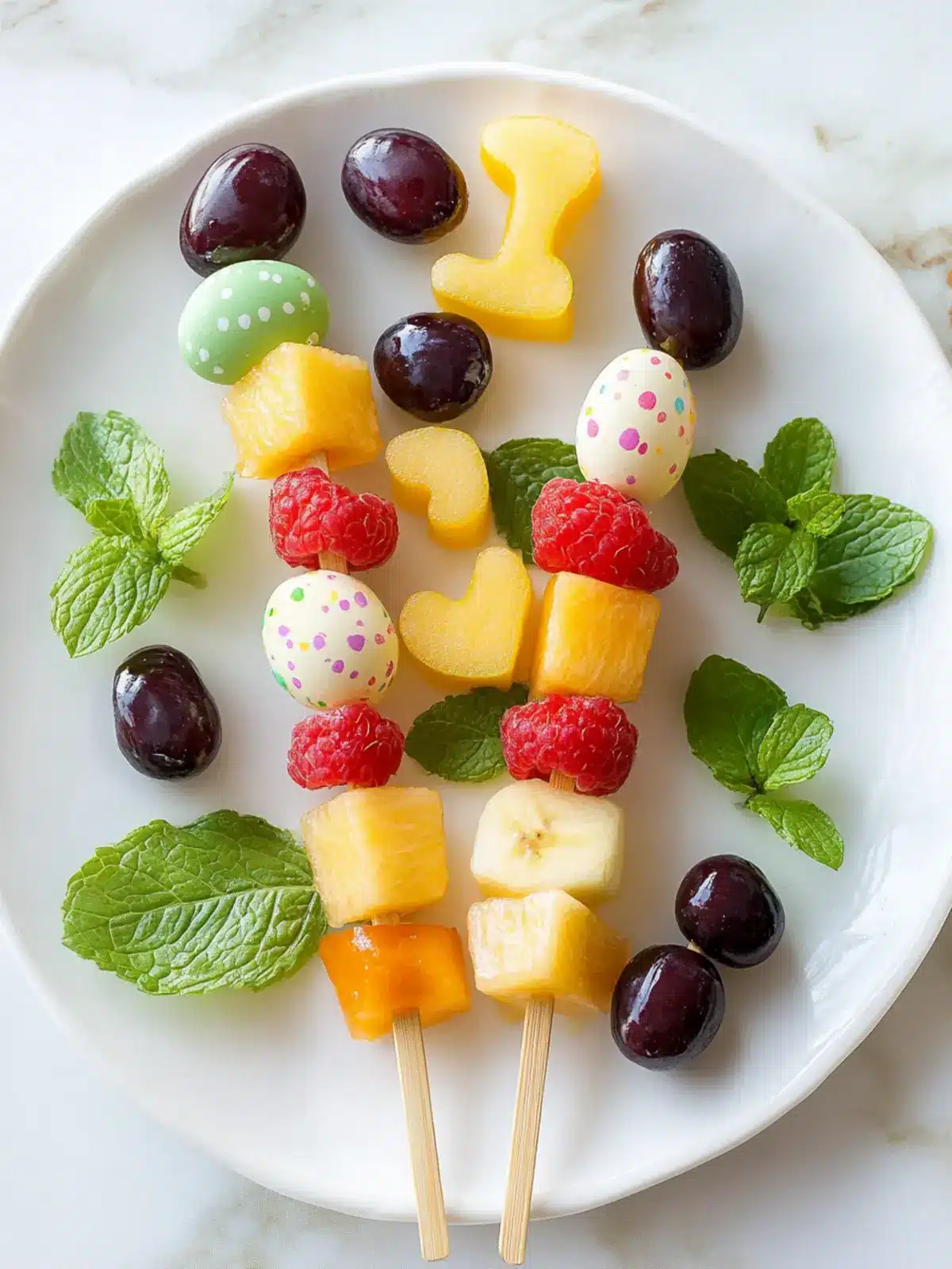Colorful Fruit Kabobs with Easter Shapes for Festive Fun 2 Fruit Kabobs with Easter Shapes