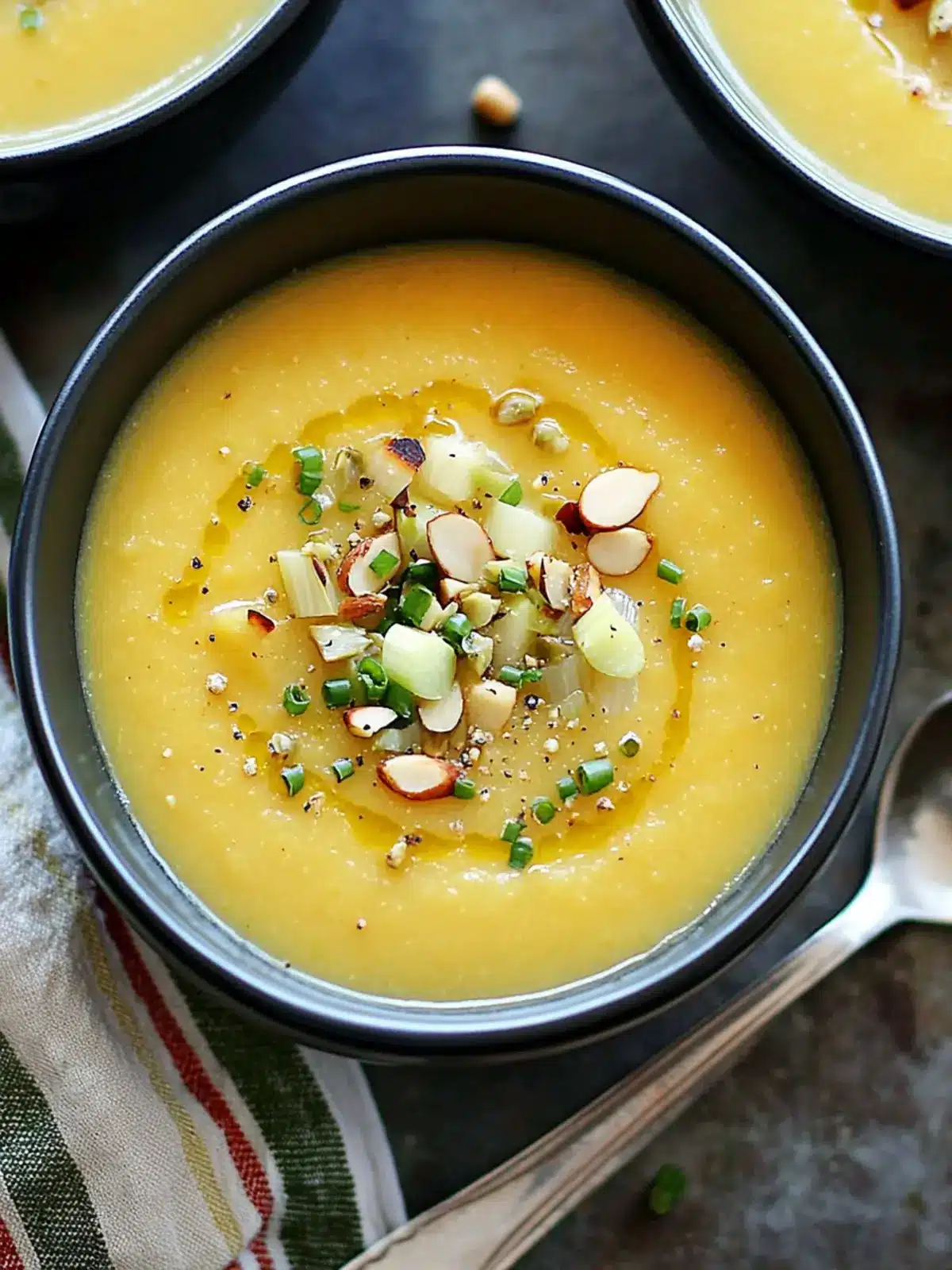 Cozy Up with Roasted Acorn Squash Soup, Leeks, and Pepitas 3 Roasted Acorn Squash Soup with Leeks and Pepitas