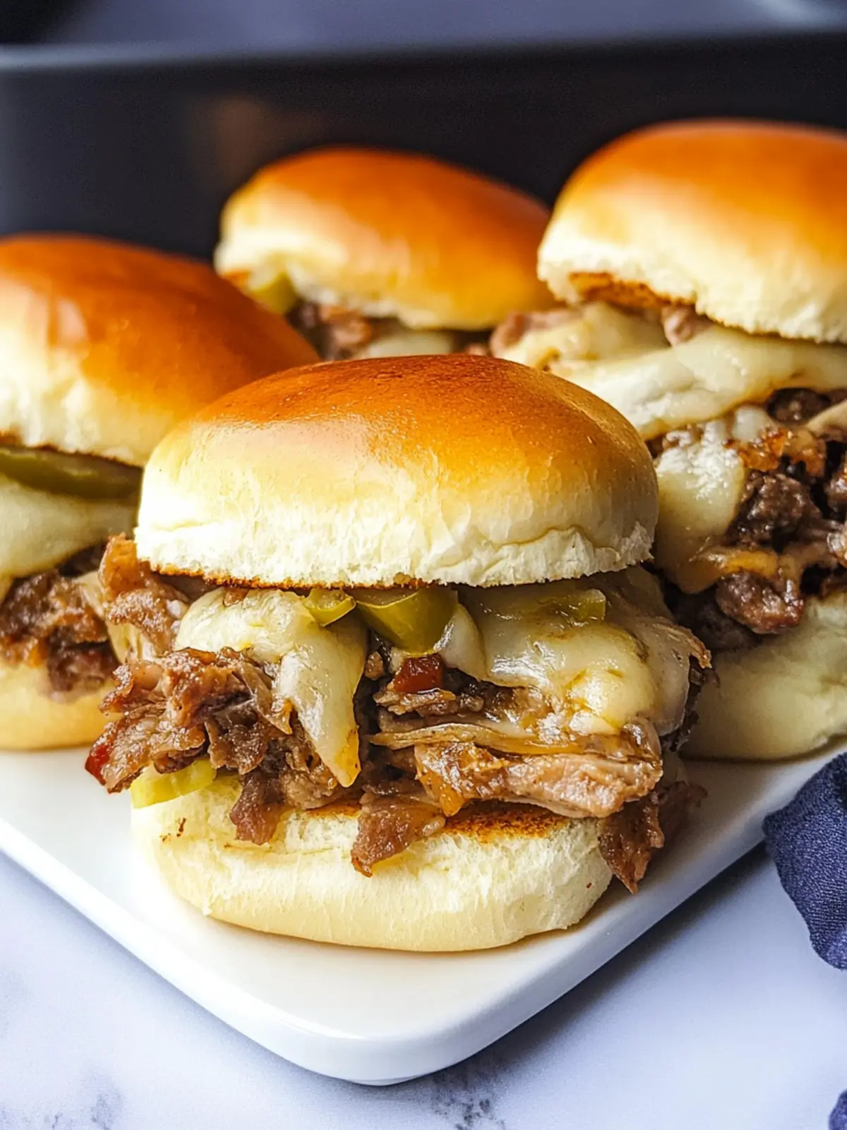Cheesy Philly Cheesesteak Sliders for Effortless Game Day Fun 3 Cheesy Philly Cheesesteak Sliders