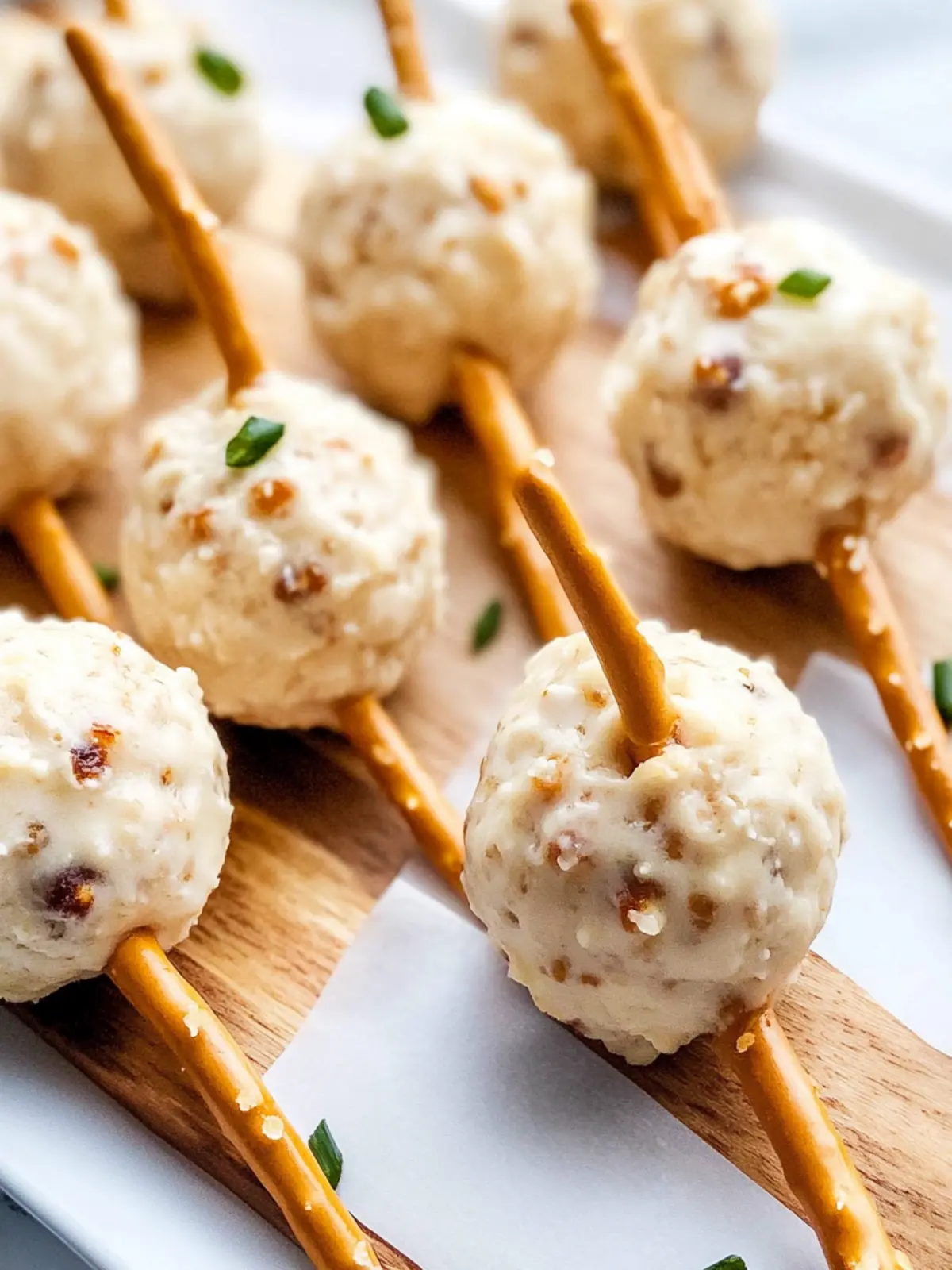 Cheeseball Bites on Pretzel Sticks: The Ultimate Party Snack 4 Cheeseball Bites on Pretzel Sticks