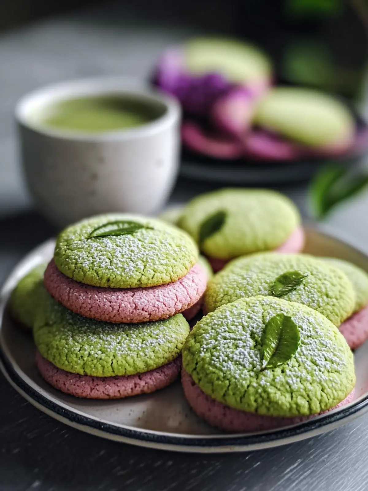 Matcha Sugar Cookies with Lavender Frosting for Elevation 2 Matcha Sugar Cookies
