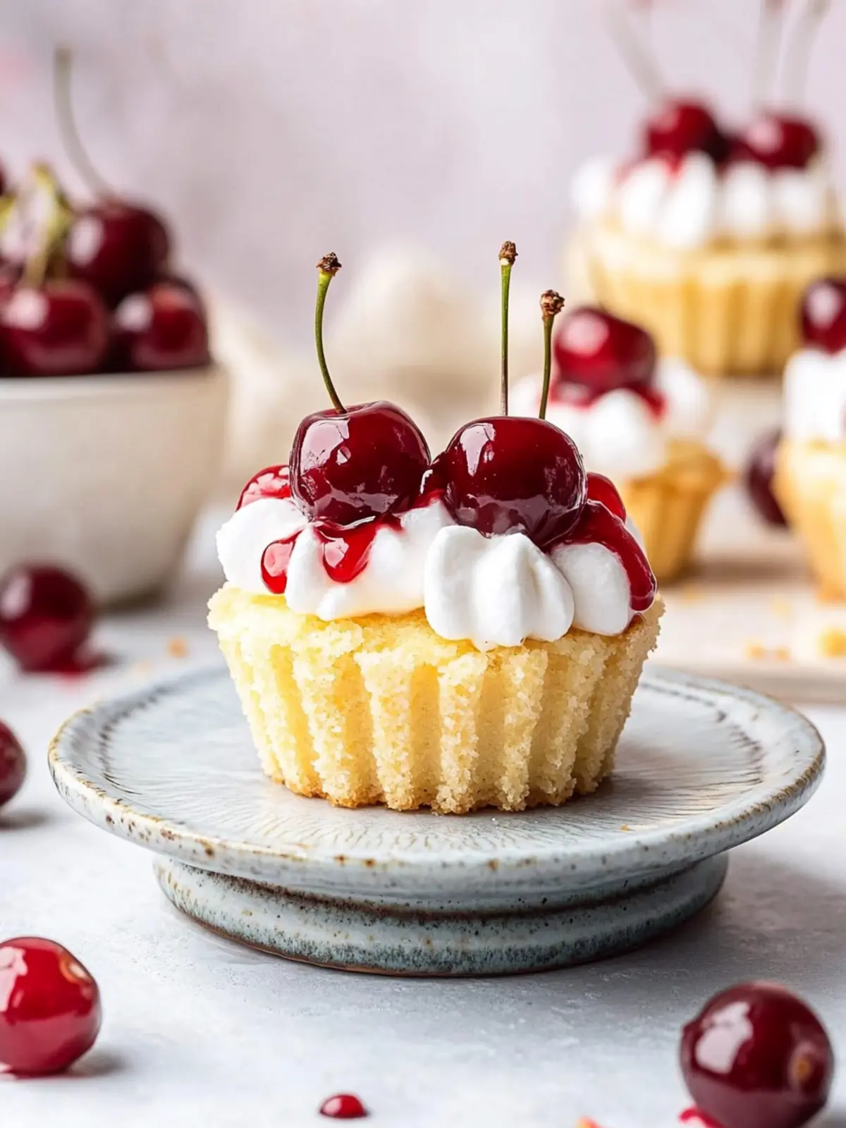 Irresistible Mini Cherry Bakewell Cakes: Sweet Bite-Sized Joy 3 Mini Cherry Bakewell Cakes