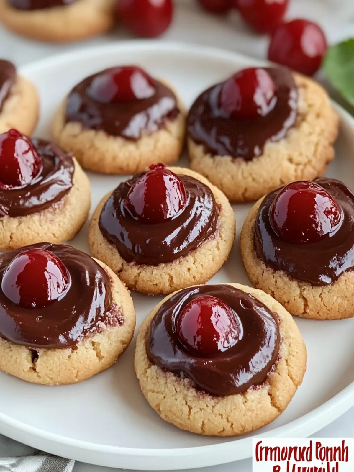 Irresistible Cherry Thumbprint Cookies with Fudge Icing Feast 3 Cherry Thumbprint Cookies with Fudge Icing