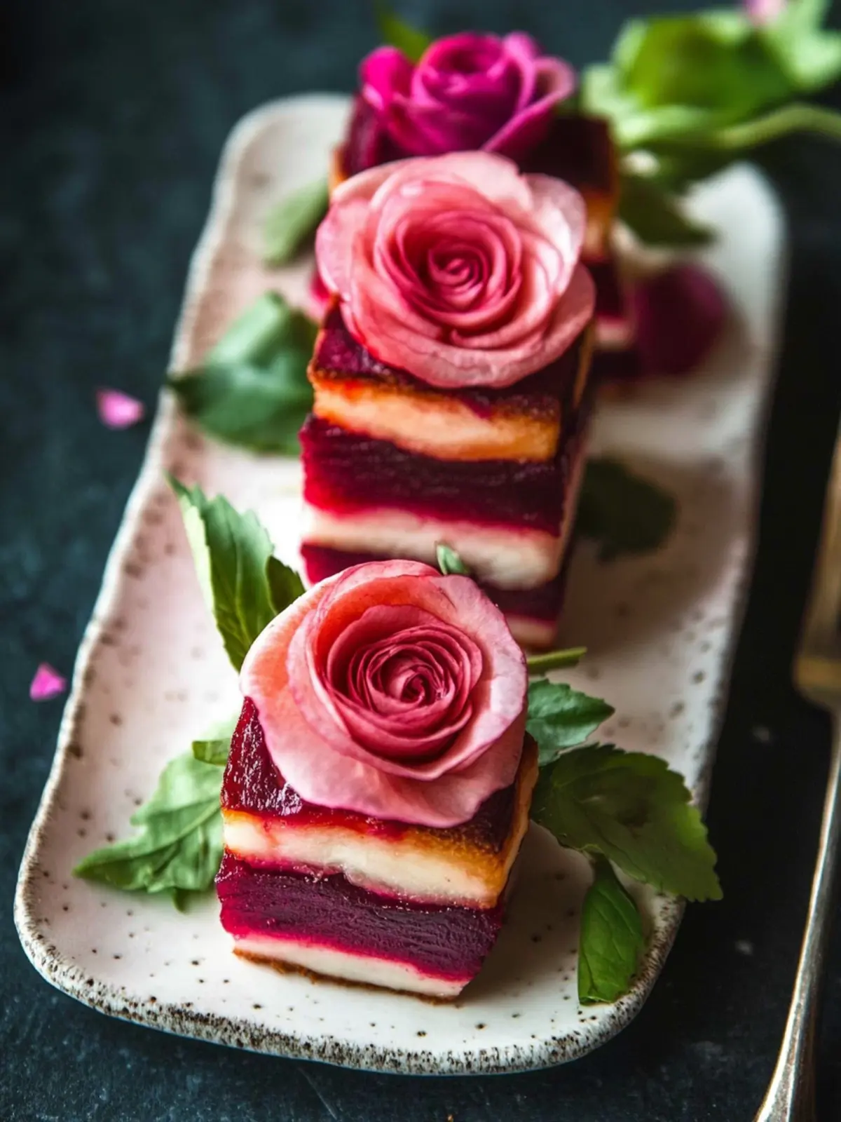 Elevate Your Appetizer Game: Beet Napoleons with Prosciutto Roses 3 Beet Napoleons with Prosciutto Roses