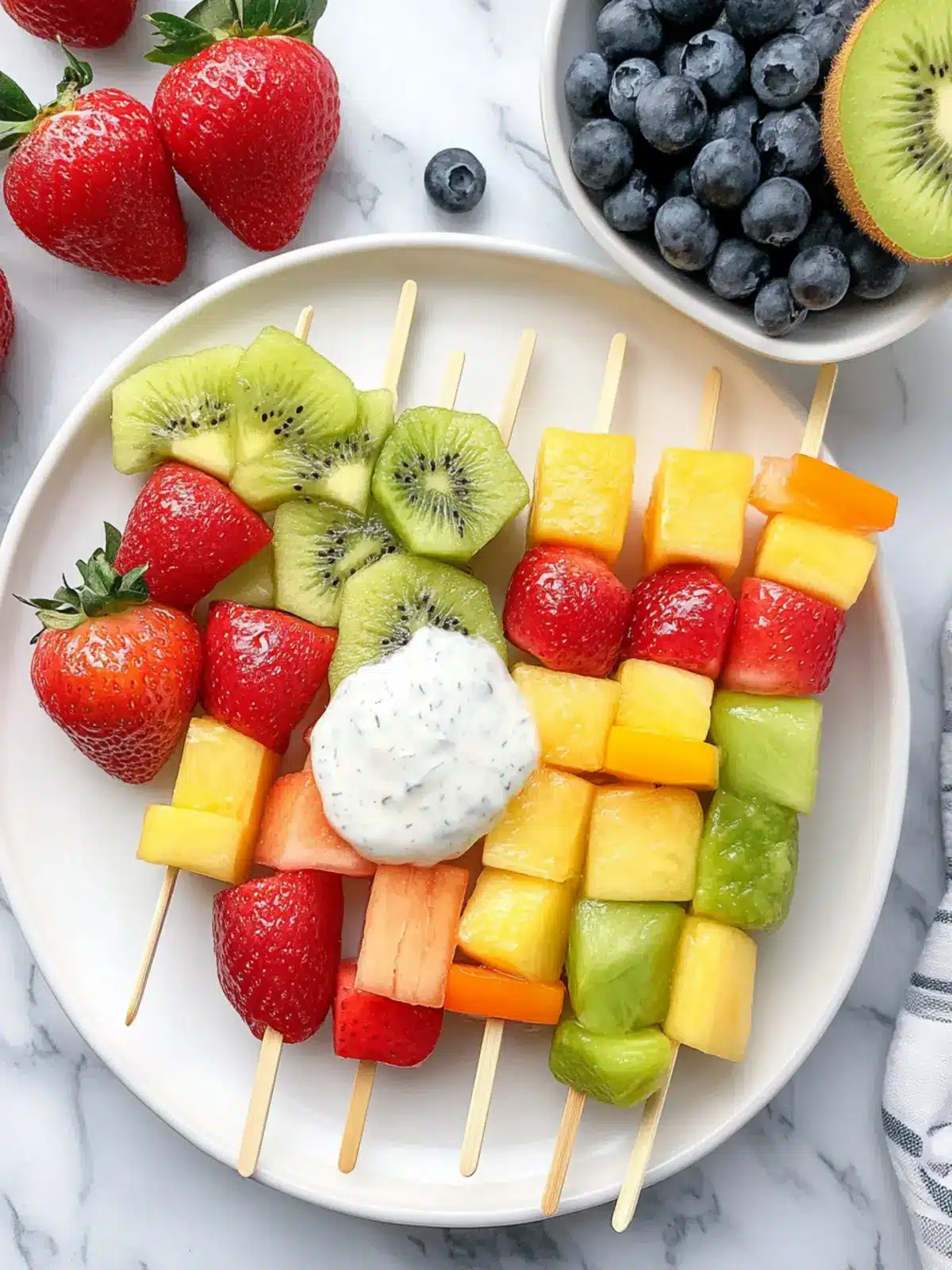 Easy Fruit Kabobs With Creamy Yogurt Dip for Summer Fun 3 Easy Fruit Kabobs With Creamy Yogurt Dip