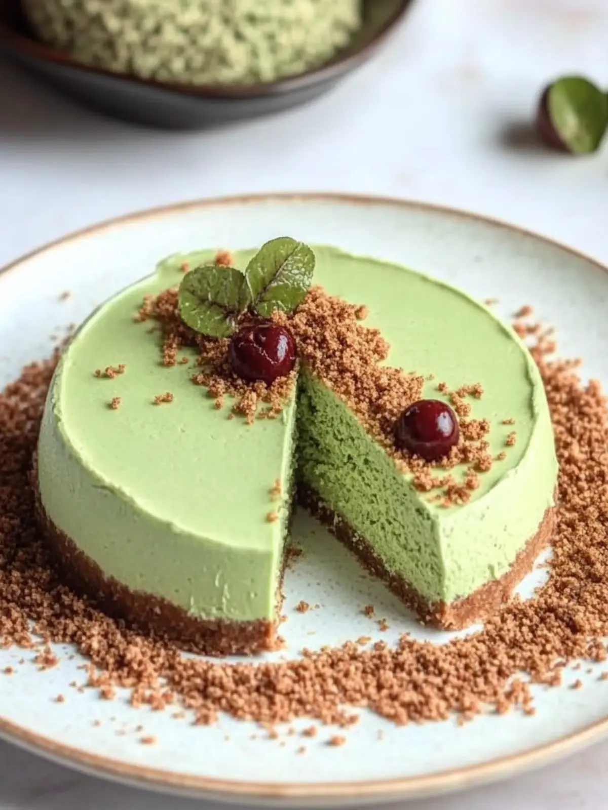 Light Matcha Tea Cheesecake: A Wholesome No-Bake Delight 4 Light Matcha Tea Cheesecake