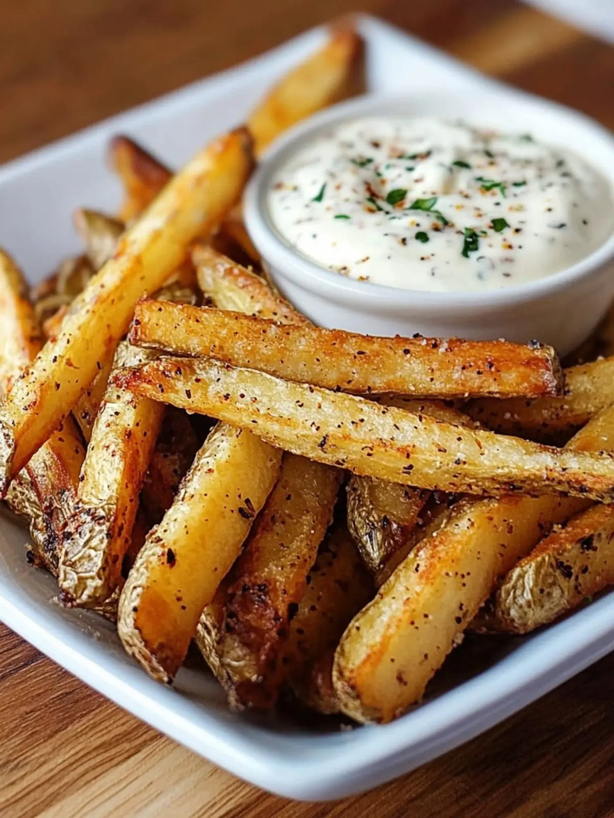 Baked Seasoned Fries with Skinny Garlic Aioli: Guilt-Free Delight 2 Baked Seasoned Fries with Skinny Garlic Aioli