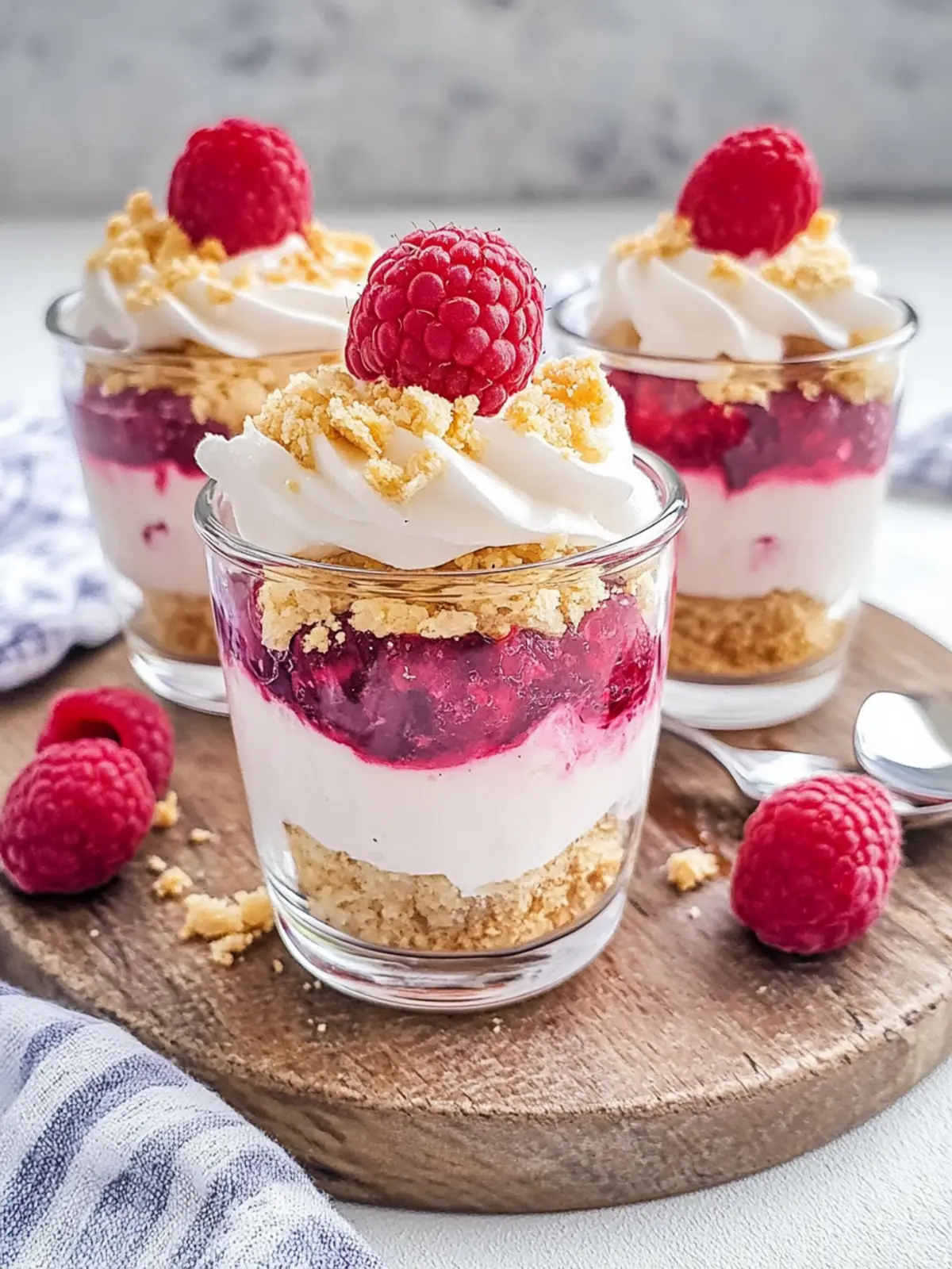 Delicious Layered Raspberry Cheesecake Parfaits in 15 Minutes 3 Layered Raspberry Cheesecake Parfaits