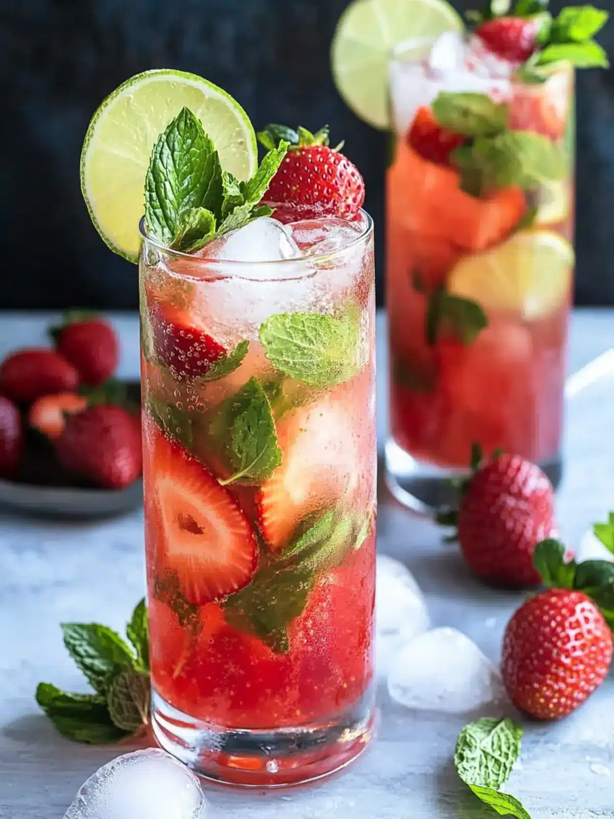 Delightful Strawberry Mojito Recipe with Fresh Strawberries! 2 Strawberry Mojito Recipe with Fresh Strawberries!